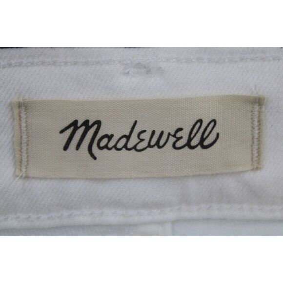 Madewell The Mid-Rise Perfect Vintage Straight Raw Hem Jean in Tile White 27T - Picture 7 of 9